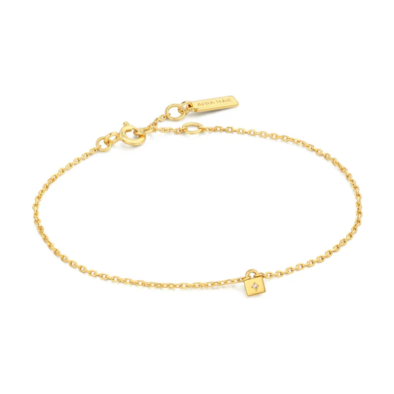 B032-02G brazalete y pulsera de cadena Femenino Plata de ley