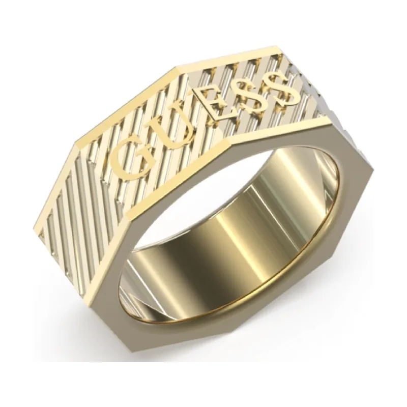 Colección Bond STREET. Anillo de acero inoxidable, dorado, el regalo con estilo