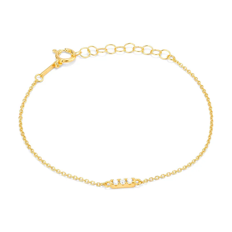 Brazalete Pulseira Multi Pedras Dourada Basics RY000081