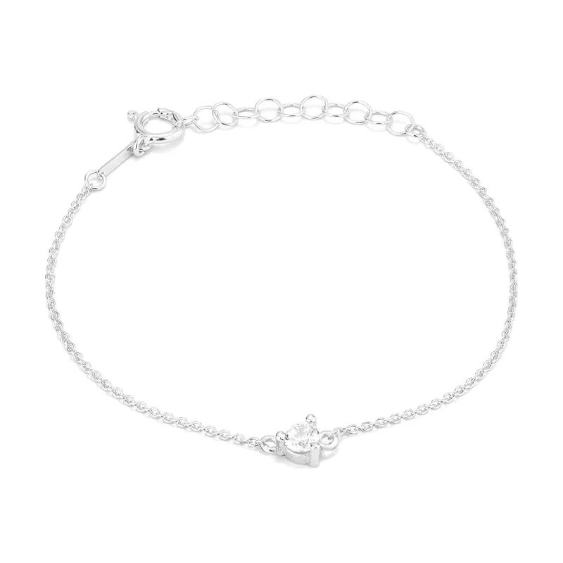 Brazalete Pulseira Pedra Prateada Basics RY000076