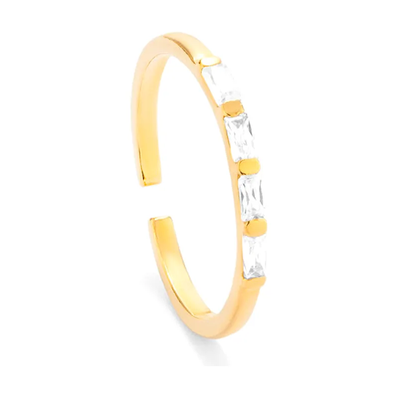 Anillo Anel Baguettes Dourado Basics RY000095