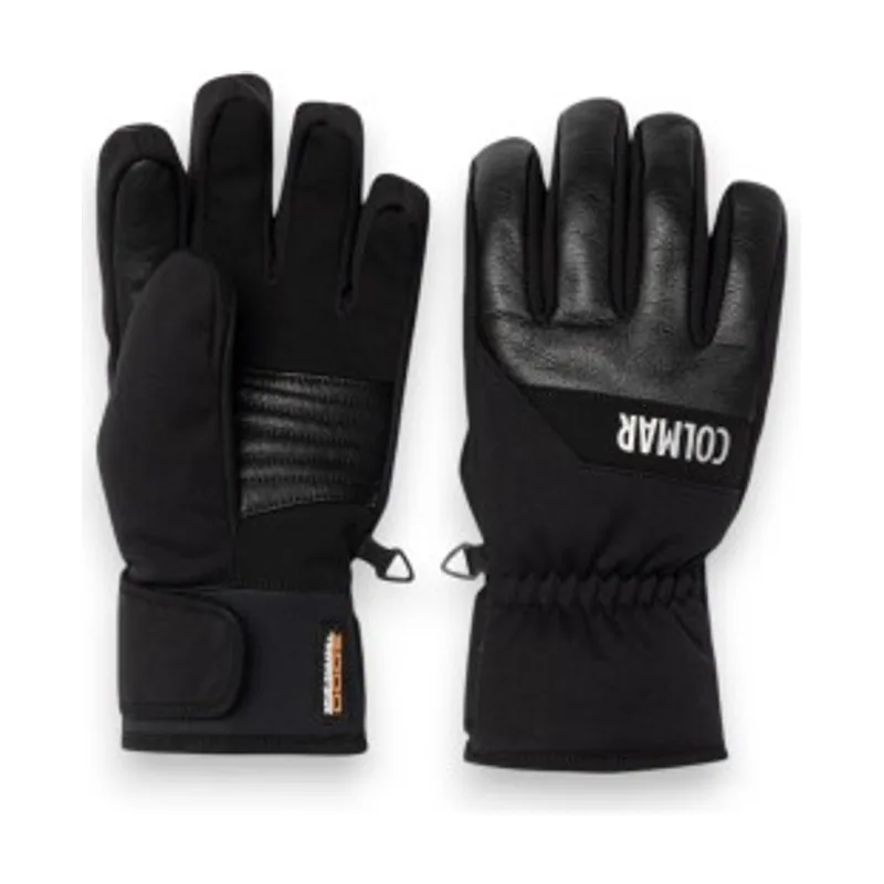 Para mujer. 51000009-3OJ Guantes de esquí de cuero negro (M), Casual, Piel