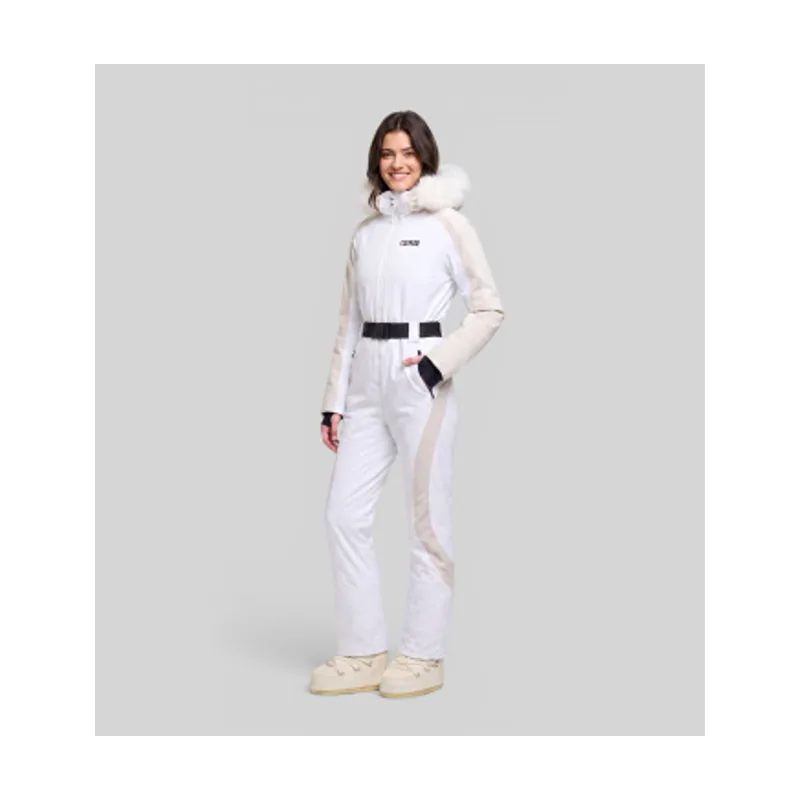 Para mujer. 23000000E-8ZQ Mono de esquí acolchado Desire con piel blanco 42