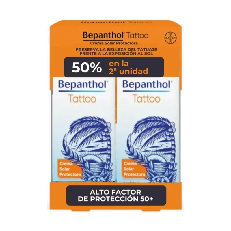 Bepanthol Tattoo Crema Solar SPF50+ Duplo 2x50 ml