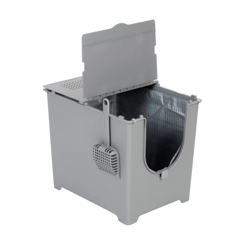 Arenero cubierto Flip para gatos