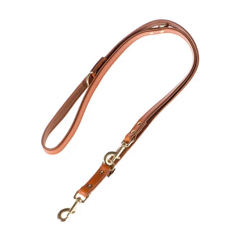 Correa ajustable de cuero coñac Buffalo para perros