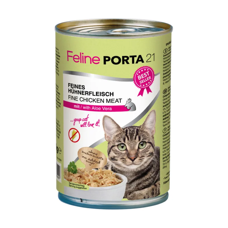 Feline 12 x 400 g en latas Pollo con aloe