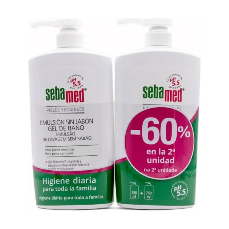 Sebamed Emulsión Sin Jabón Gel de Baño PACK AHORRO 2x750ml
