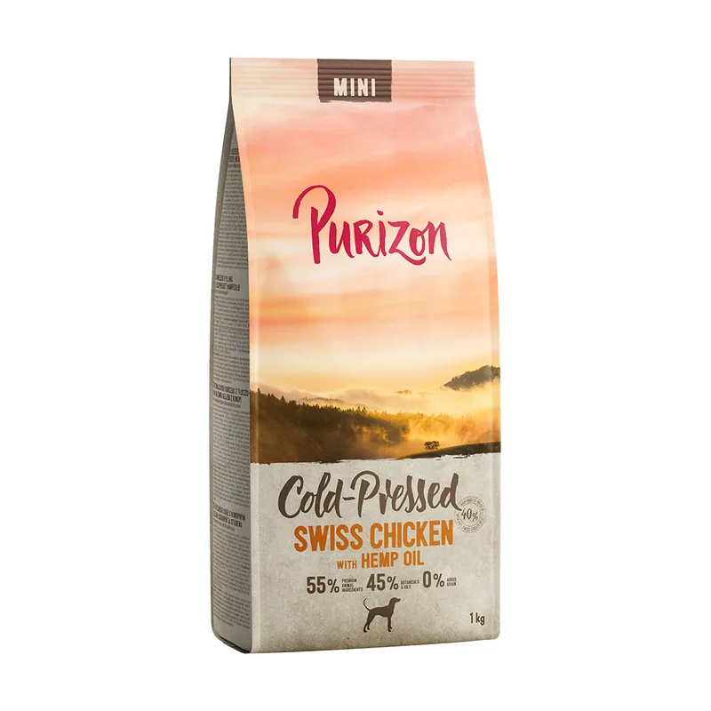 Cold Pressed Mini pollo suizo con aceite de cáñamo