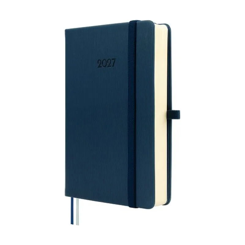 Agenda anual 2027 minimal textura cosida tapa dura con goma m4 118x168 d/p