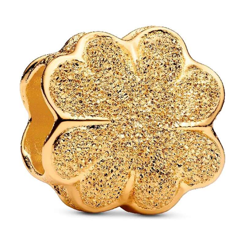 Charm Mini Trébol Textura Recubrimiento en oro de 14k 764047C00