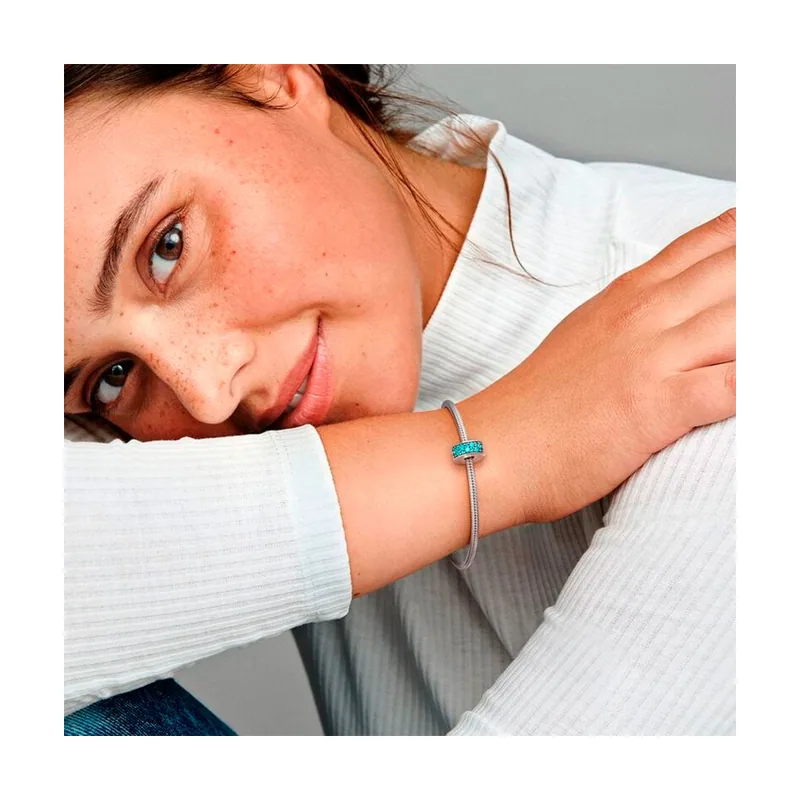 Charm de Clip Pavé Verdeazulado 791817MCZ