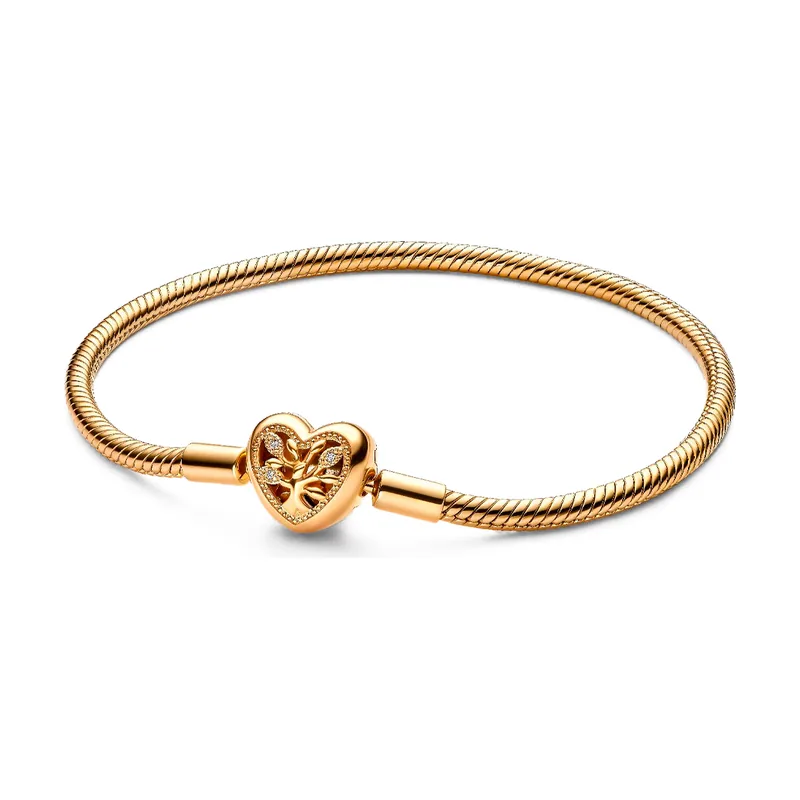 Pulsera Moments Cadena de Serpiente con Cierre de Corazón Familiar 563516C01