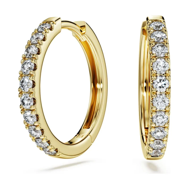 Pendientes de aro Eternity, Diamantes creados en laboratorio (peso total de 0,5 quilate), Forma redonda, Oro amarillo de 18 quilates 5727225