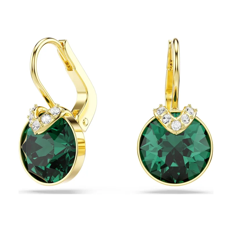 Pendientes Bella V, Talla redonda, Acabado en oro de 18 quilates