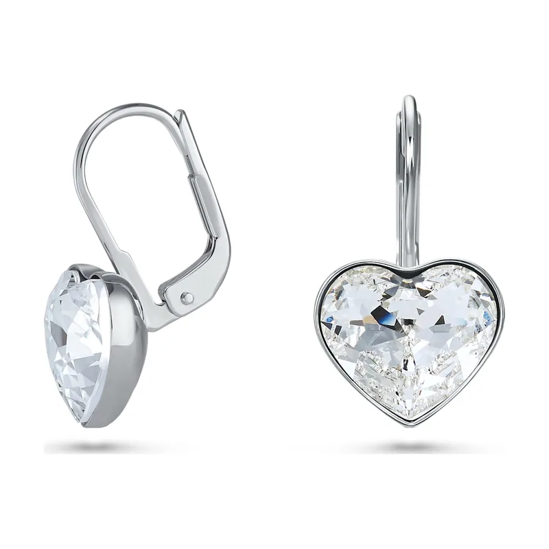 Pendientes Bella, Corazón, Baño de rodio