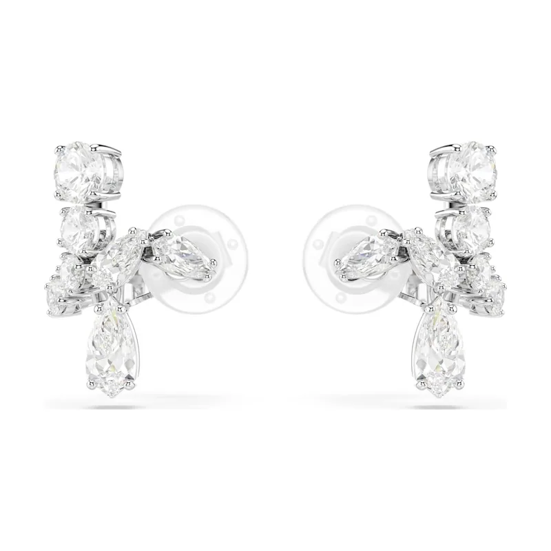 Pendientes de clip Matrix, Tallas mixtas, Baño de rodio