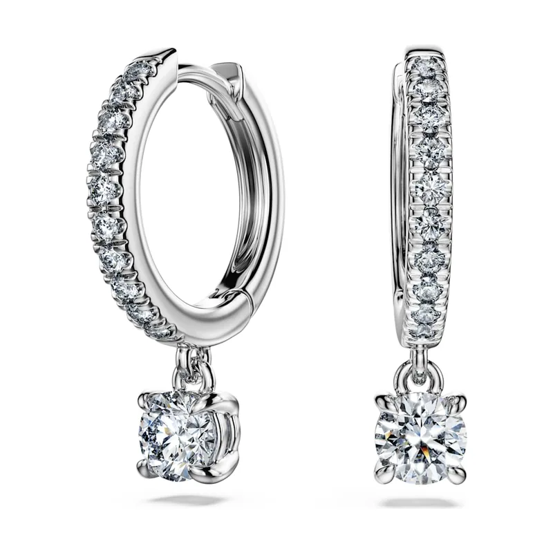Pendientes Eternity, Diamantes creados en laboratorio (peso total de 0,7 quilate), Forma redonda, Oro blanco de 18 quilates 5697774