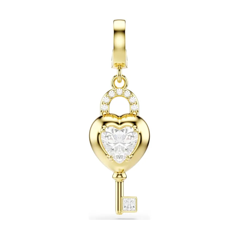 Charm Idyllia, Tallas mixtas, Corazón con llave, Acabado en oro de 18 quilates