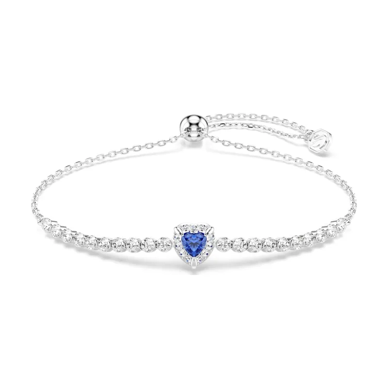 Pulsera One, Tallas mixtas, Corazón, Baño de rodio