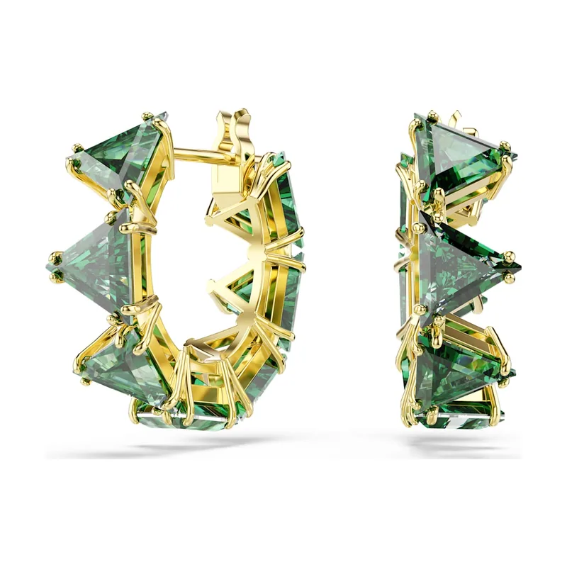 Pendientes de aro Matrix, Talla triangular, Triángulo, Mini, Acabado en oro de 18 quilates