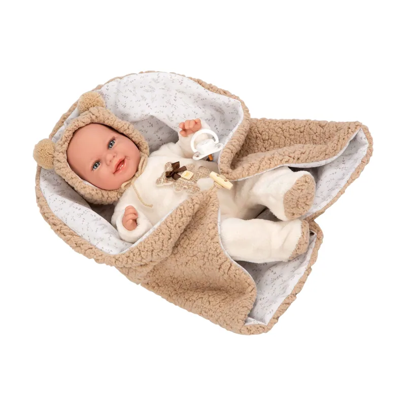 Muñeca con Peso Elegance Babyto Marrón Osito con Manta 35 cm