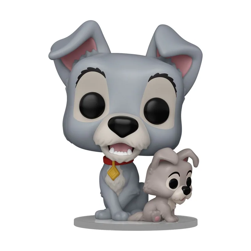 Pop! Disney La Dama y el Vagabundo Figura de Vinilo Tramp con Cachorro
