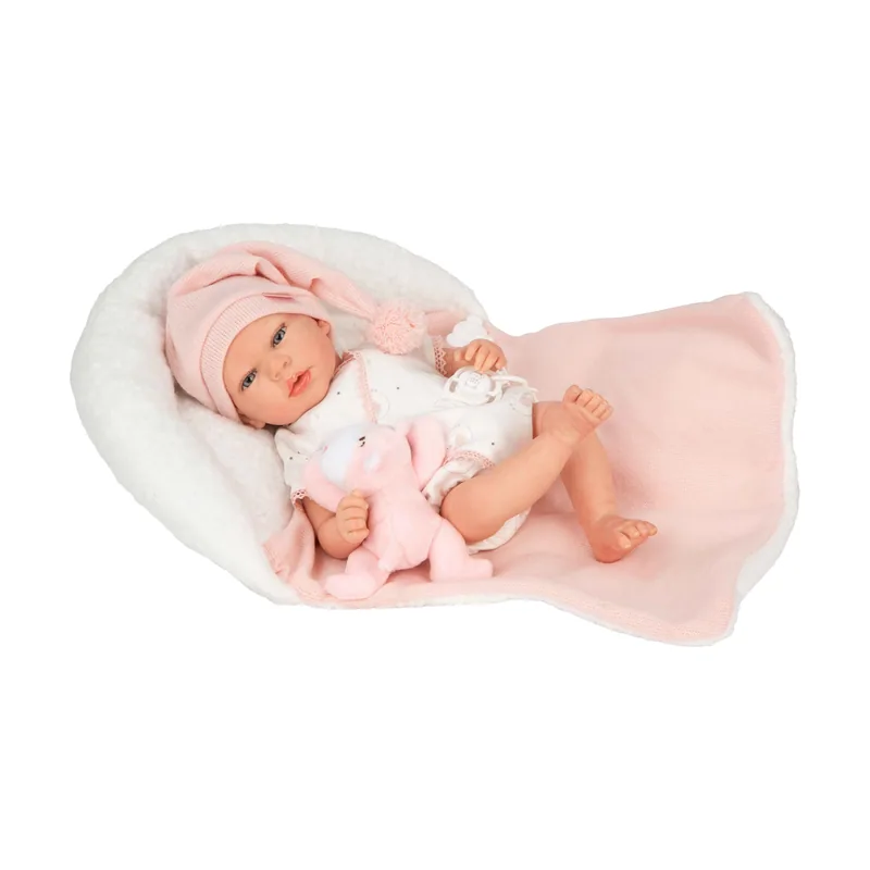 Reborn Ariel Rosa con Cojín 40 cm