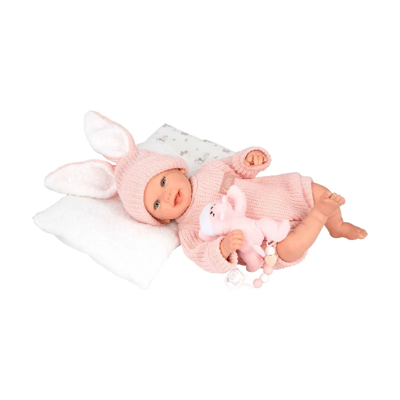 Mueñcas Arias Reborn Lucía con Cojín y Peluche 45 cm