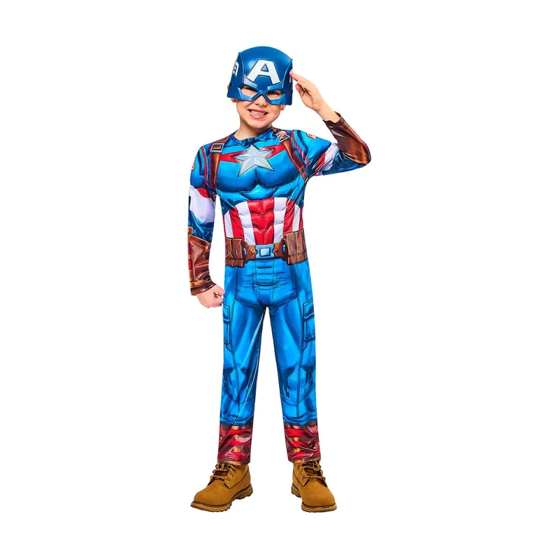 Disfraz Infantil Capitán América Black Line Talla XS 5-6 Años