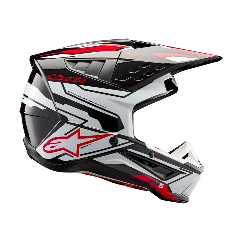 Casco S-M5 Action 2 ECE 22.06 Black White Bright Red Glossy