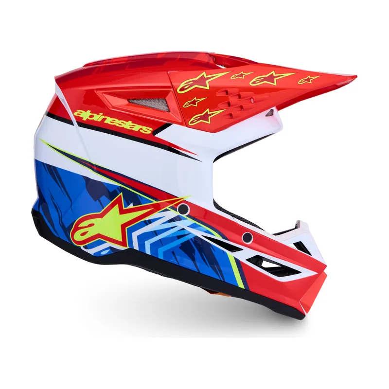 Casco S-M3 Falcon ECE 22.06 Red Fl White Blue Yl Fl Gl