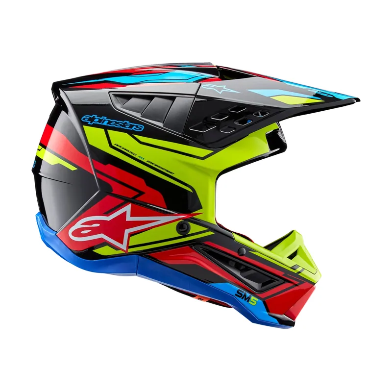Casco S-M5 Action 2 ECE 22.06 Black Yellow Fluo Bright Red G