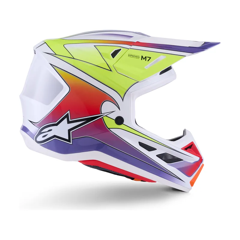 Casco S-M7 Fuse ECE 22.06 Wh Yellow Fluo Purple Glossy