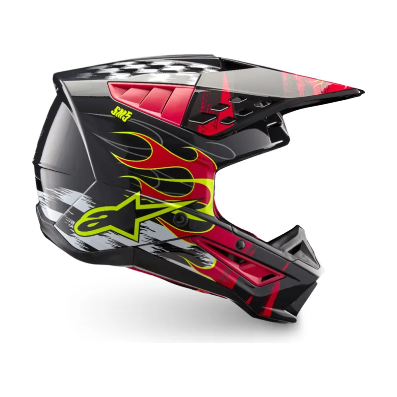 Casco S-M5 Rash ECE 22.06 Dark Gray Bright Red Glossy