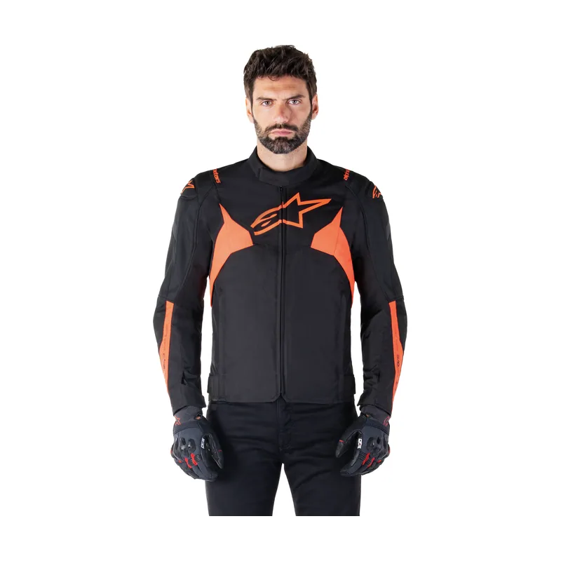 Chaqueta T-Jaws V4 Impermeable Negro/Rojo flúor