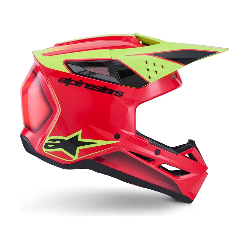 Casco S-M3 Fray ECE 22.06 Red Yellow Fluo Black Glossy