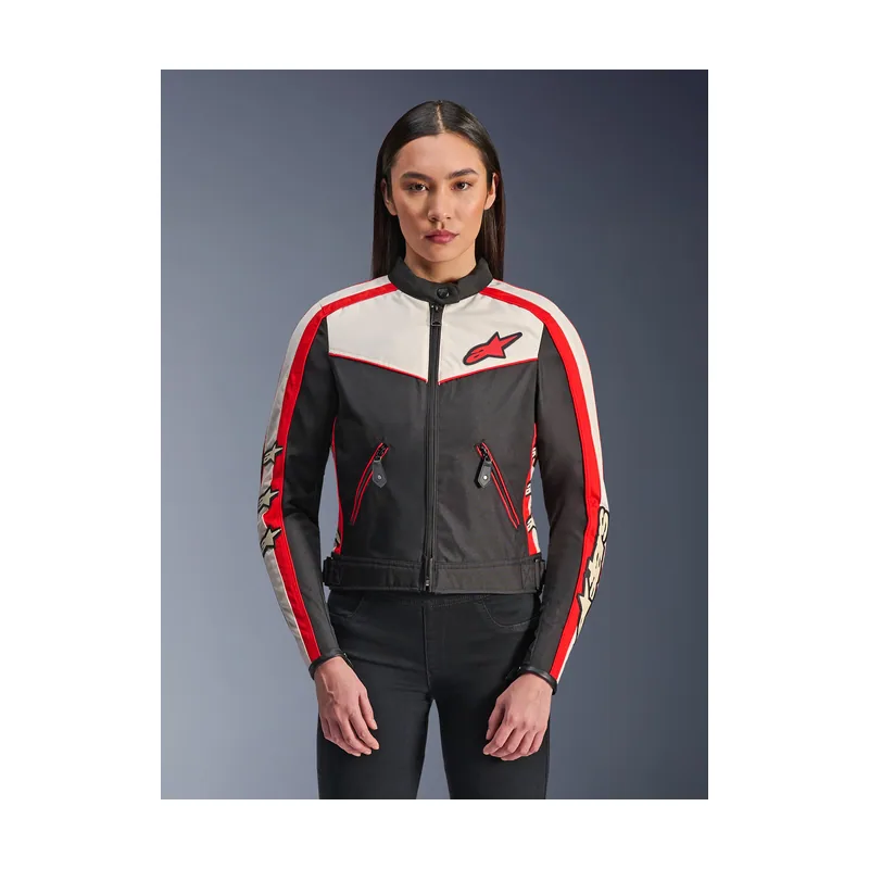 Chaqueta Resistente Al Agua Stella T-Dyno Negro/Crudo/Rojo vivo