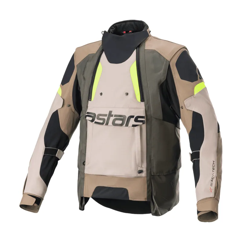 Chaqueta Harok Drystar® Caqui oscuro/Arena/Amarillo flúor