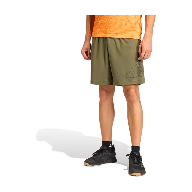 Pantalón corto de entrenamiento de piqué con logotipo grande essentials base VB798