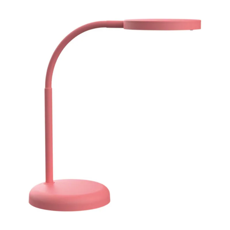 Lámpara de mesa LED MAULjoy rosa suave brazo flexible base estable