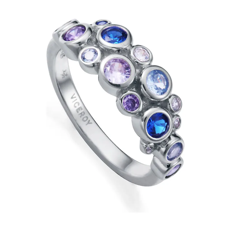 Anillo de plata de primera ley con baño de rodio con circonitas 2342A016-33
