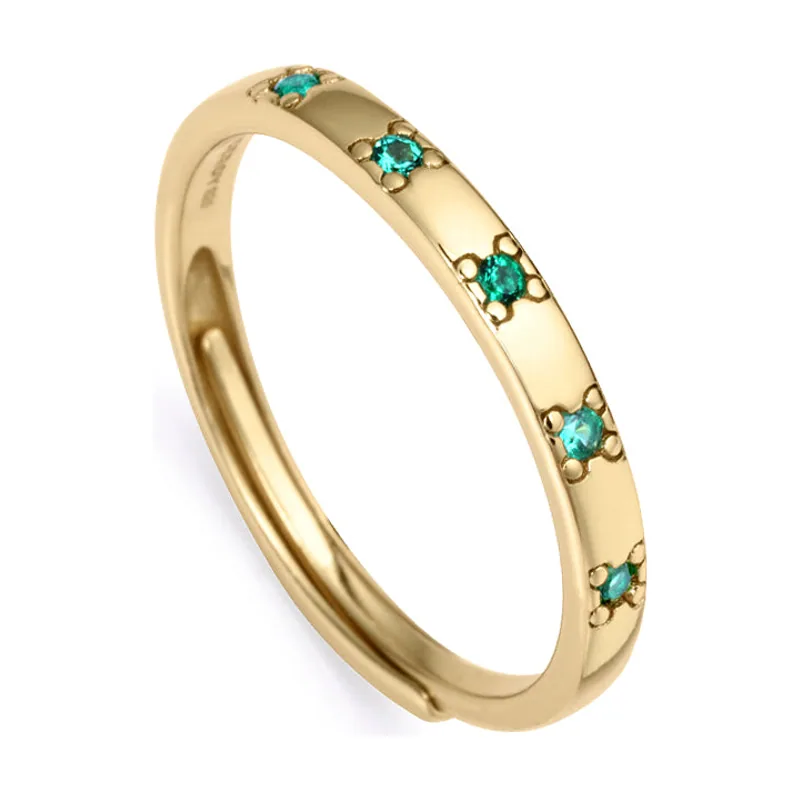 Anillo Trend de plata de ley con baño de oro y circonitas en color 9119A013-32