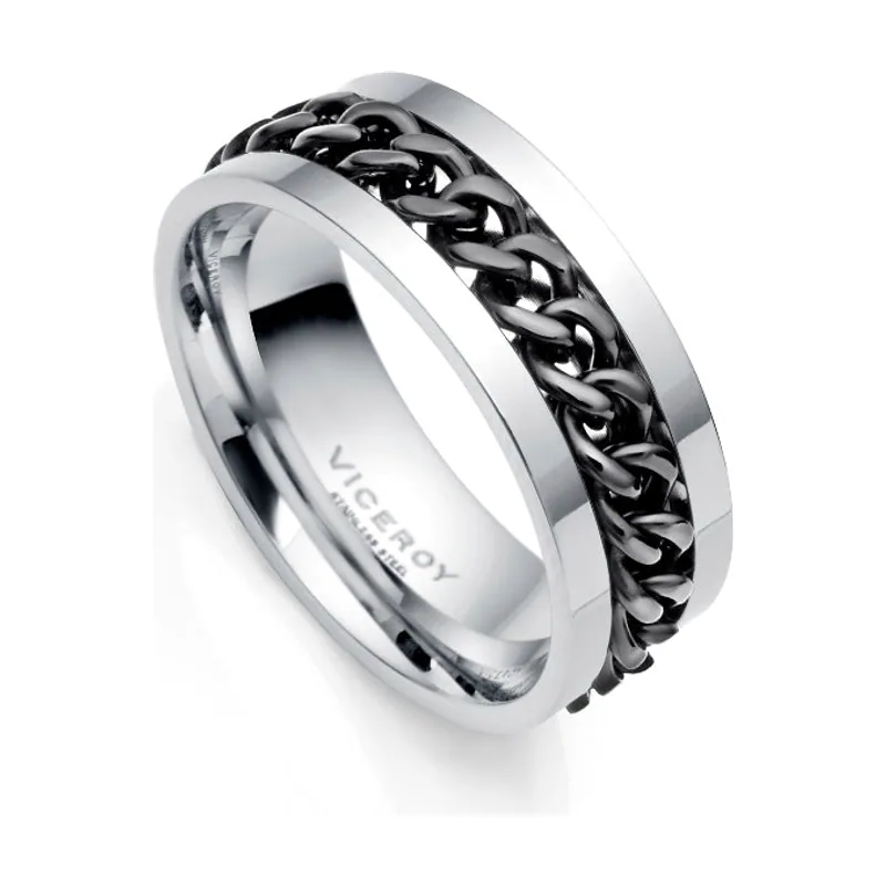 Anillo Beat giratorio de acero con Ip negro 15144A02200