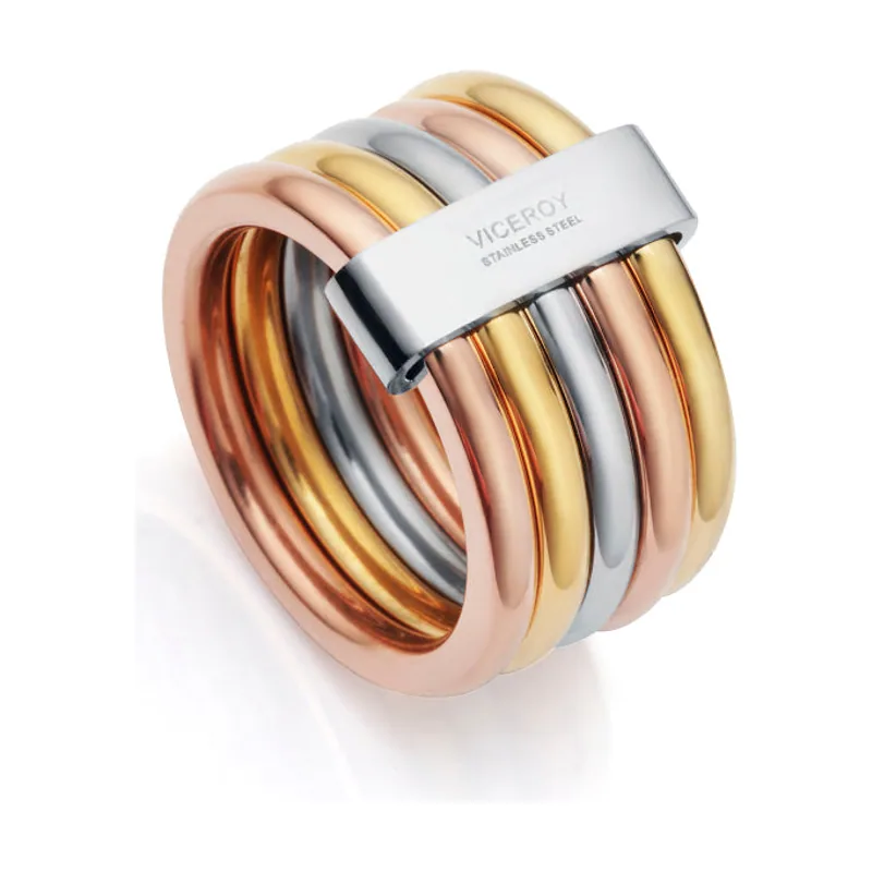 Anillo Chic de acero con 5 secciones 75305A01612
