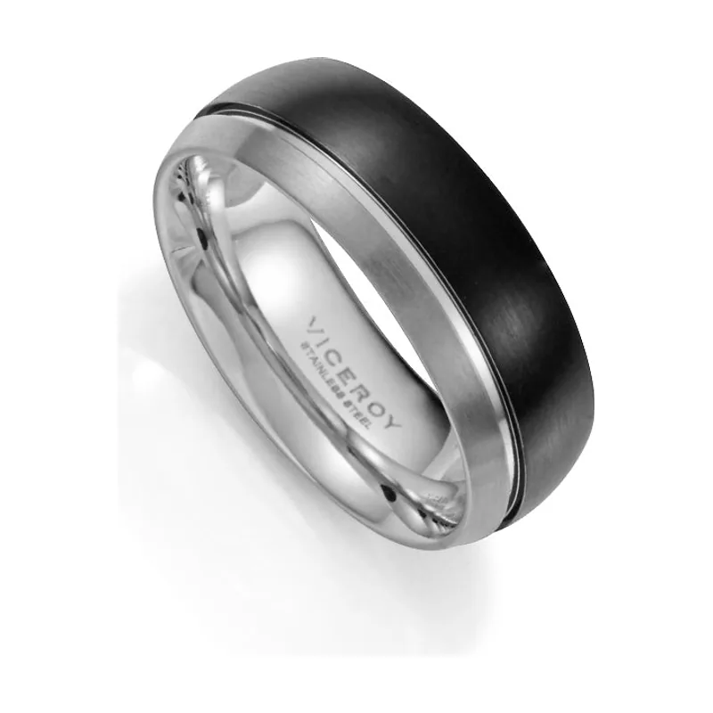 Anillo de acero combinado Ip negro y gris mate 14327A02210