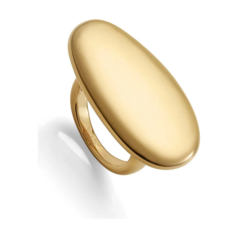 Anillo de acero Ip dorado plano 14293A01812