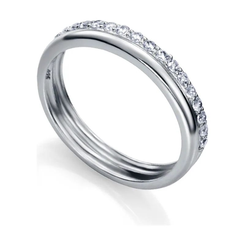 Anillo Clásica de plata con circonitas 7130A014-38