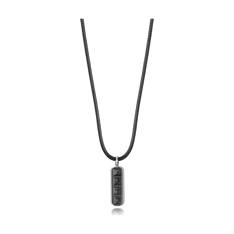 Collar de acero con colgante con diseño en Ip negro 75423C01010