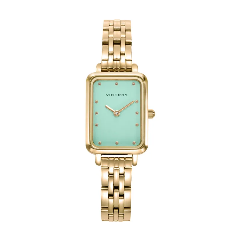 Reloj con caja y brazalete de acero dorado y movimiento cuarzo 401220-67